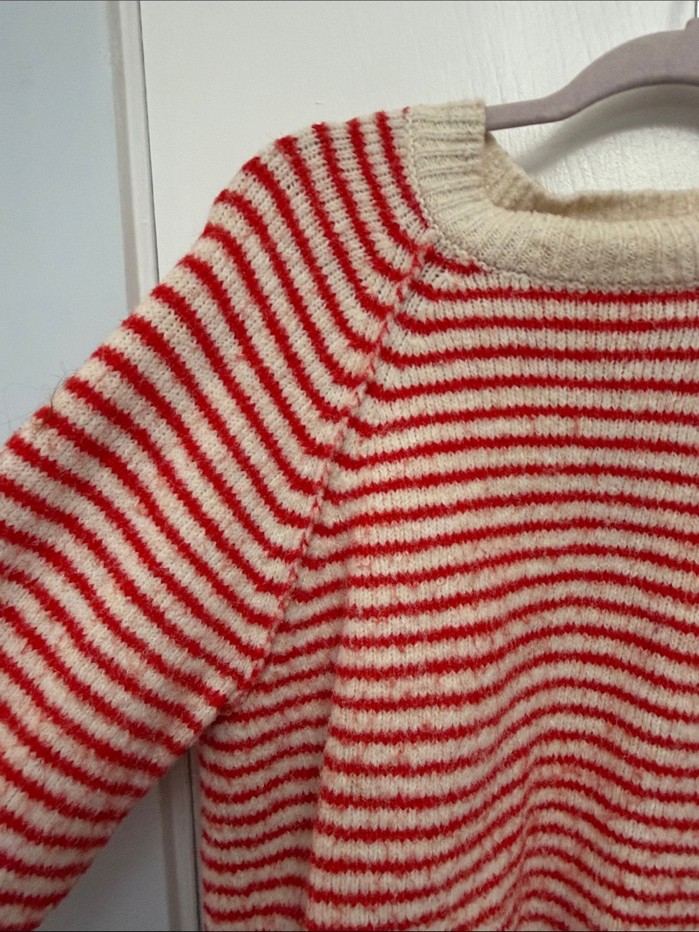 American Eagle Outfitters Cream and Red Striped Crewneck Sweater - Picture 4 of 10